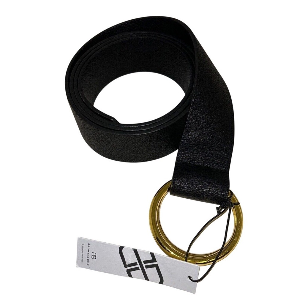 B-Low the Belt Belt Black Gold Ring Casual Dress Ladies Wrap Faux Leather